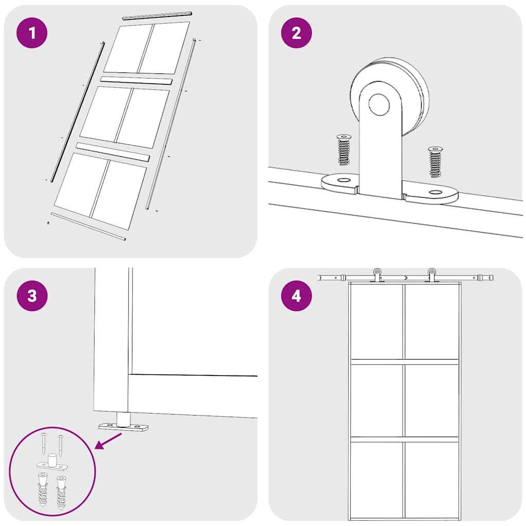 Sliding Door Black 102.5x205 cm Tempered Glass and Aluminium