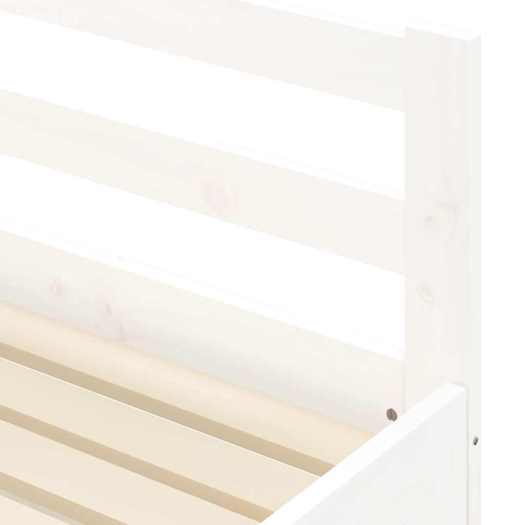 Daybed with Trundle without Mattress White 90x200 cm Solid Wood