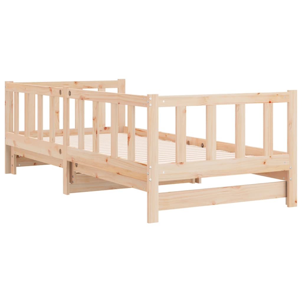 Day Bed with Trundle without Mattress 90x200 cm Solid Wood