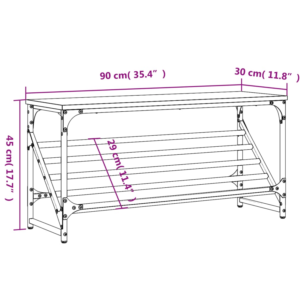 Shoe Rack Black 90x30x45 cm Engineered Wood
