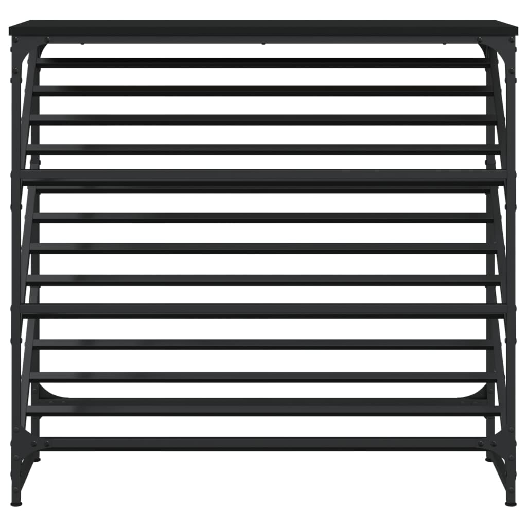 Shoe Rack Black 90x30x85 cm Engineered Wood