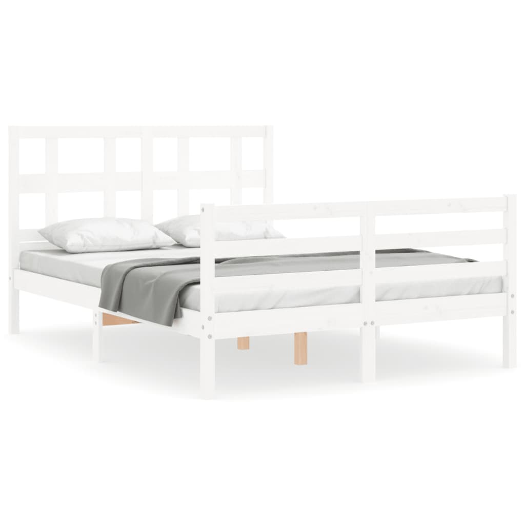 Bed Frame without Mattress White 140x200 cm Solid Wood