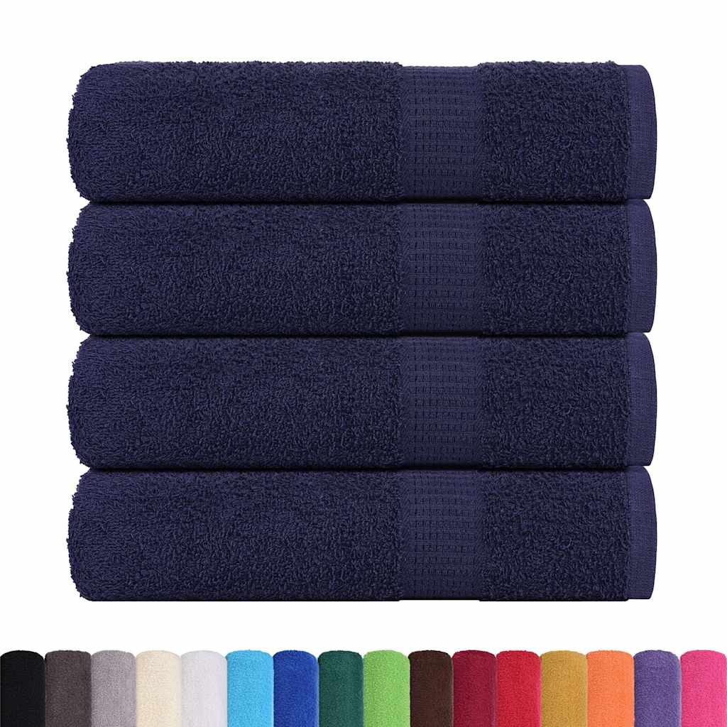 Hand Towels 4 pcs Navy Blue 50x100 cm 360 gsm 100% Cotton