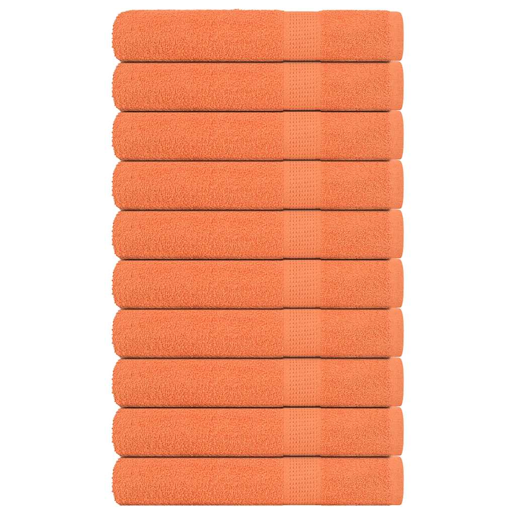 Towels 10 pcs Orange 100x200 cm 360 gsm 100% Cotton