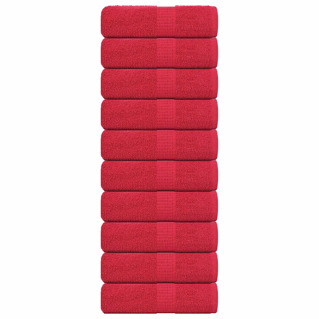 Guest Towels 10 pcs Red 30x50 cm 360 gsm 100% Cotton