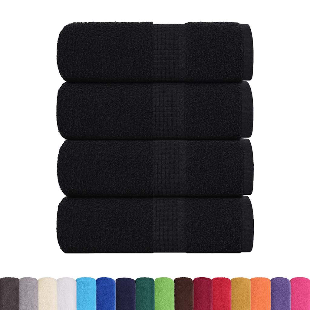 Wash Towels 4 pcs FROGN Black 30x30 cm 100% Cotton