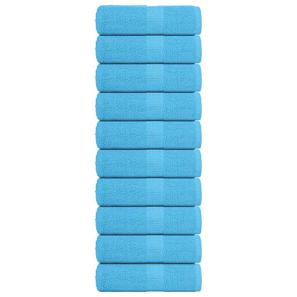 Guest Towels 10 pcs Turquoise 30x50 cm 360 gsm 100% Cotton