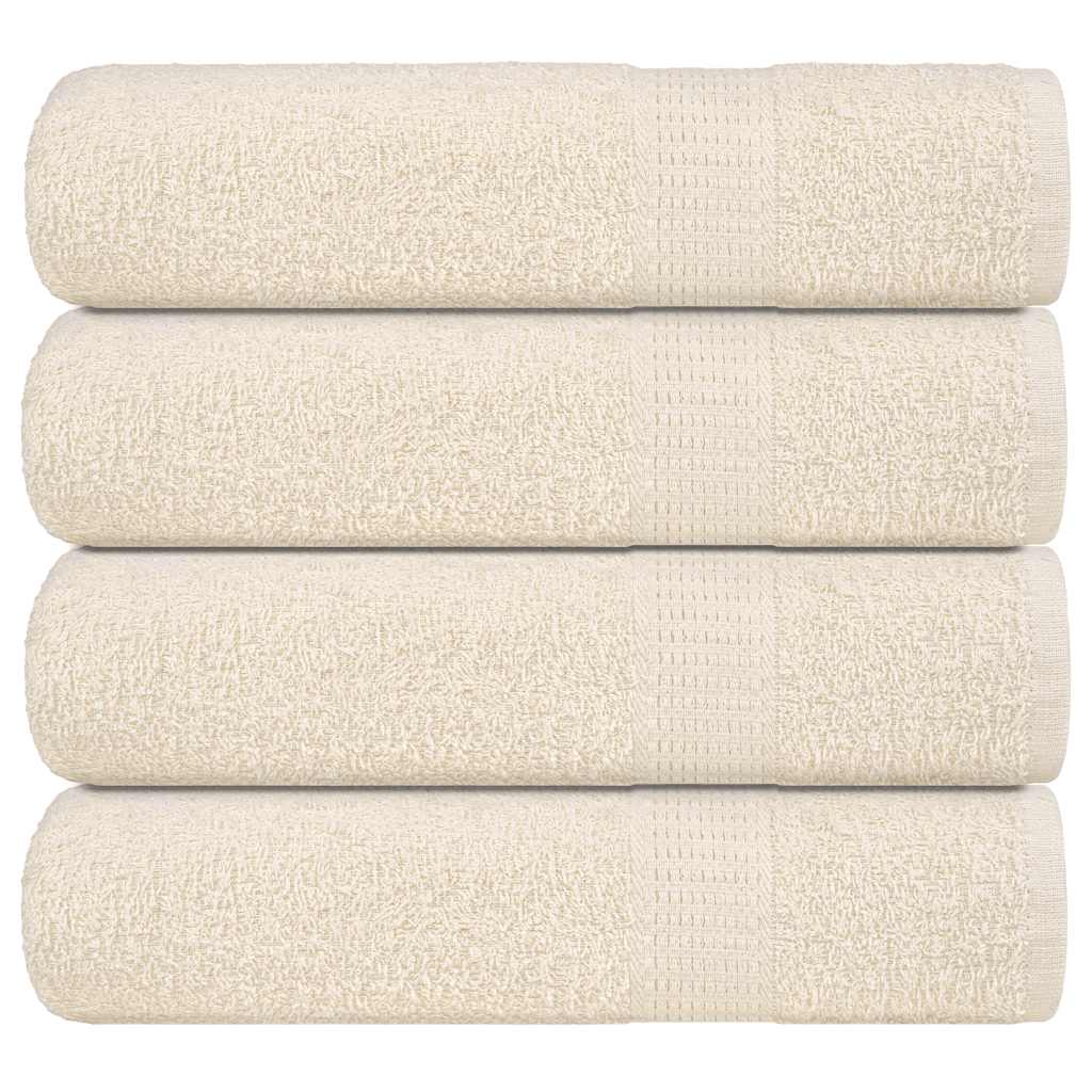 Hand Towels 4 pcs Cream 50x100 cm 360 gsm 100% Cotton