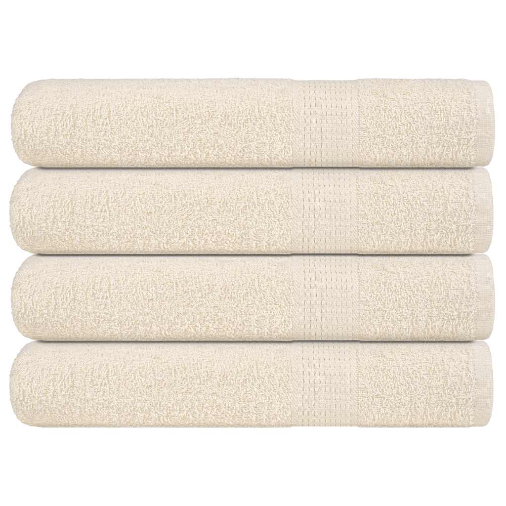 Towels 4 pcs Cream 100x200 cm 360 gsm 100% Cotton