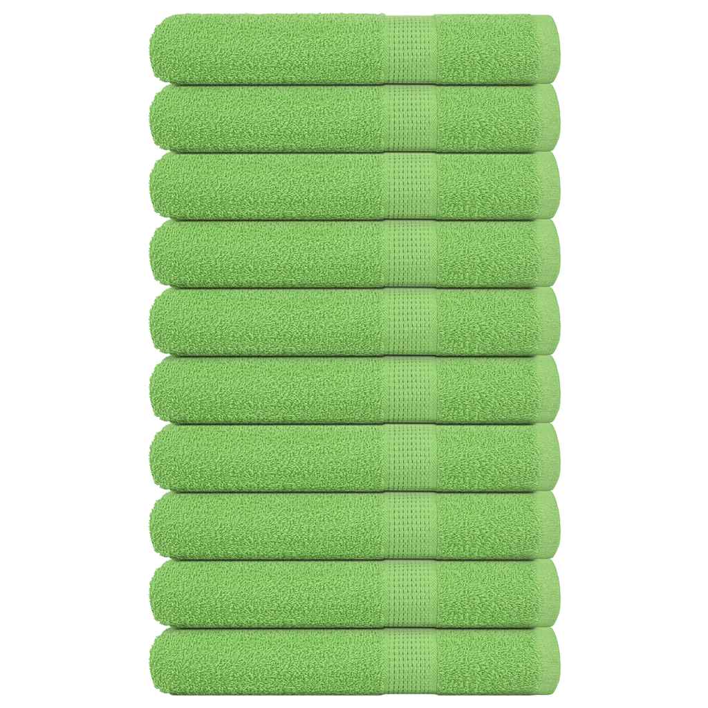 Towels 10 pcs Apple Green 100x200 cm 360 gsm 100% Cotton