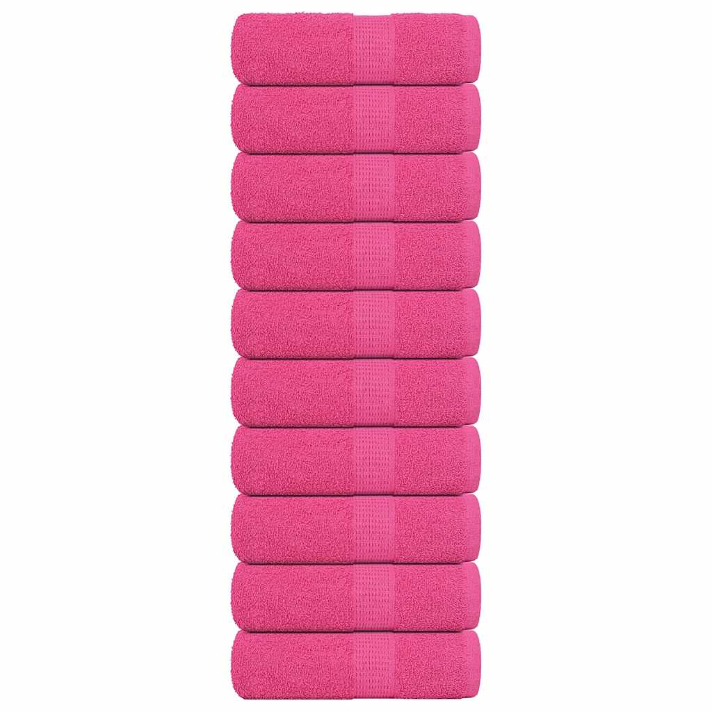 Guest Towels 10 pcs Pink 30x50 cm 360 gsm 100% Cotton