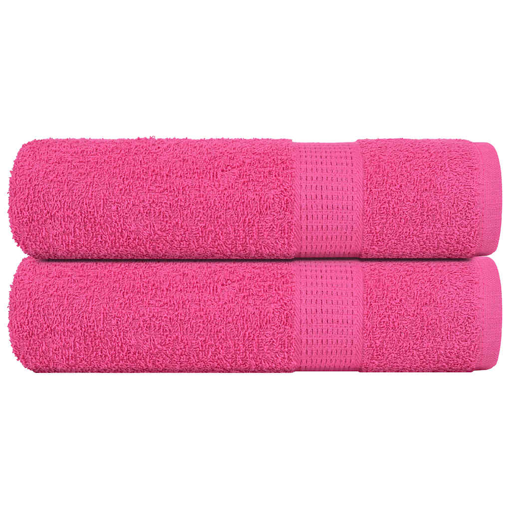 Hand Towels 2 pcs Pink 50x100 cm 360 gsm 100% Cotton