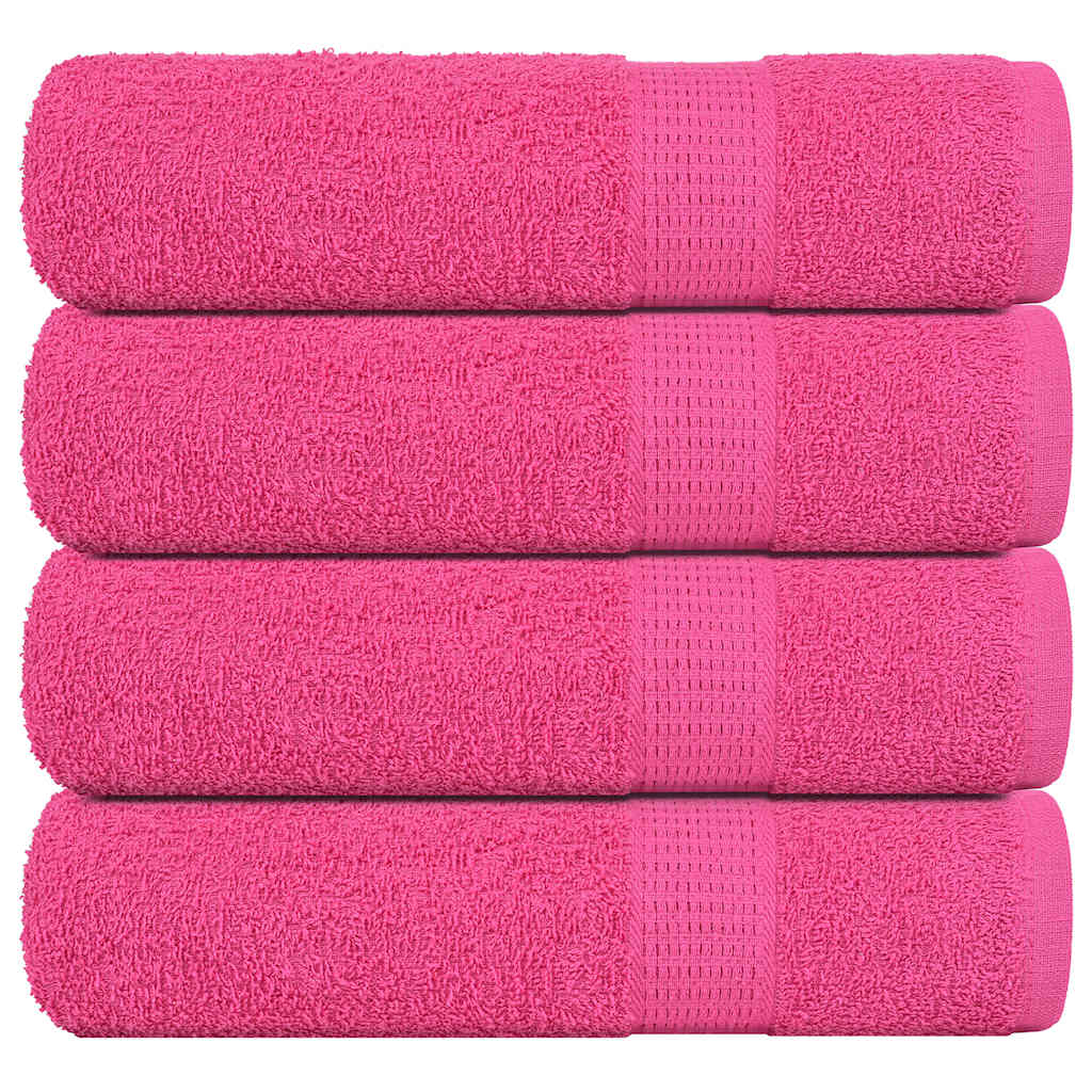 Bath Towels 4 pcs Pink 100x150 cm 360 gsm 100% Cotton