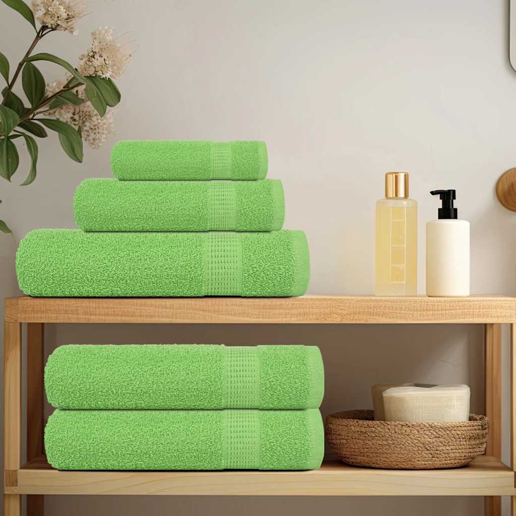 8 Piece Towel Set Apple Green 360 gsm 100% Cotton
