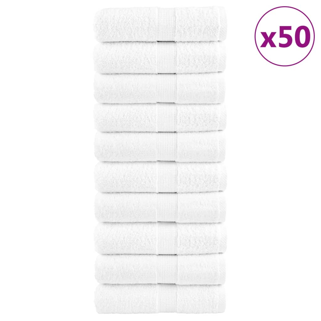 Premium Wash Towels SOLUND 50pcs White 30x30cm 600gsm