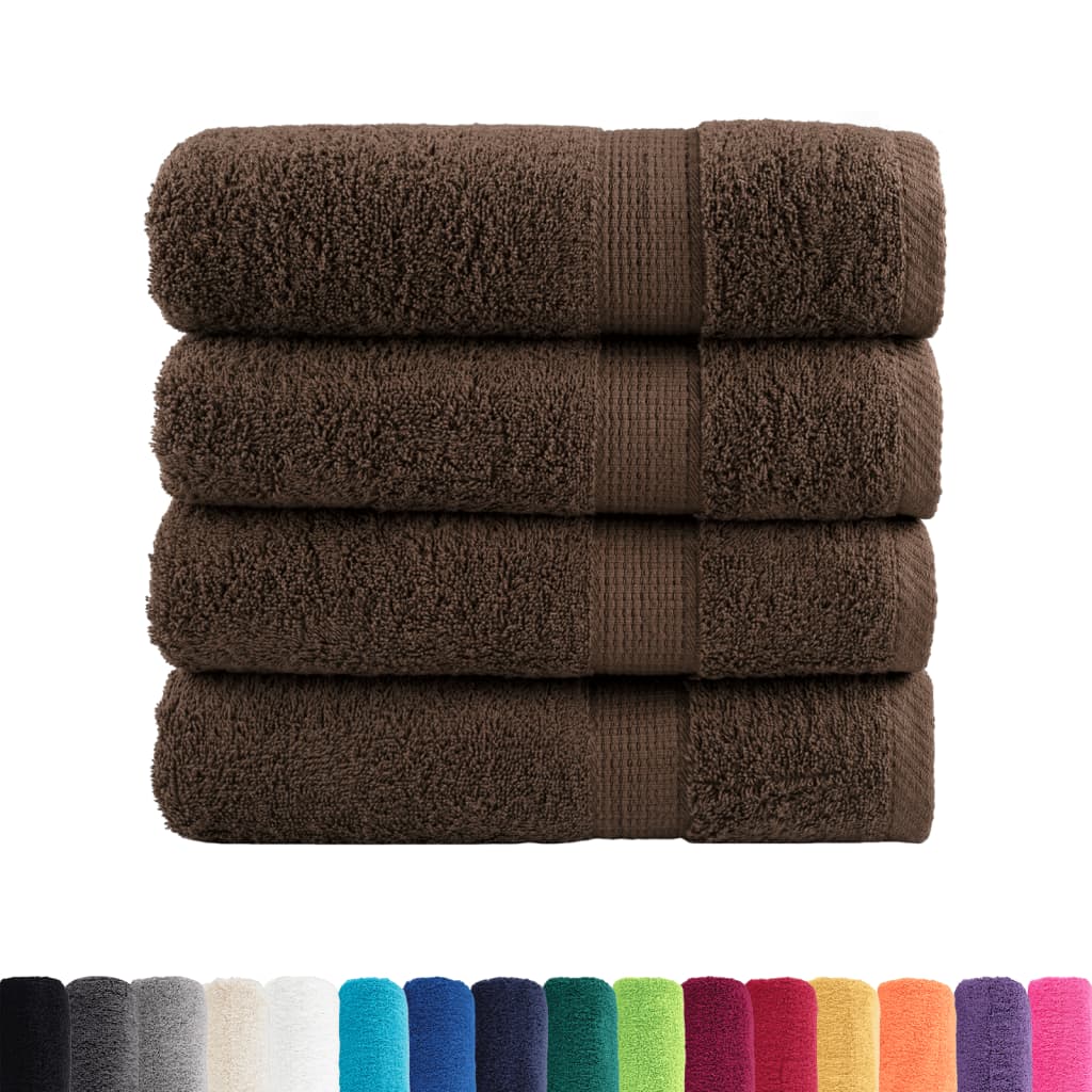 Premium Shower Towels SOLUND 4pcs Brown 70x140cm 600gsm