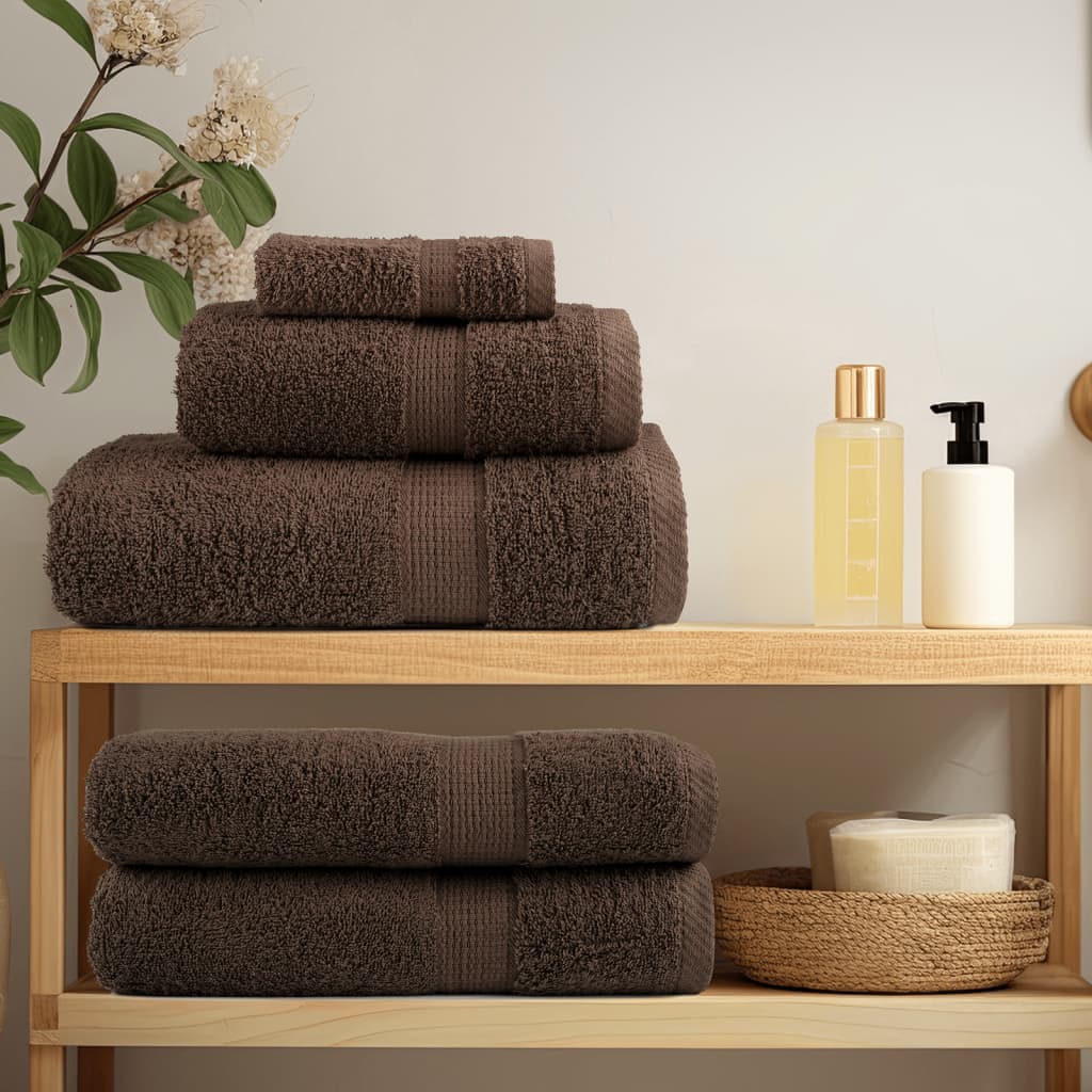 Premium Shower Towels SOLUND 4pcs Brown 70x140cm 600gsm