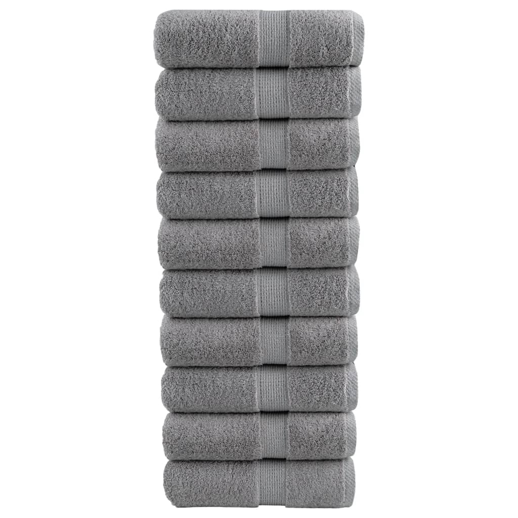 Premium Wash Towels SOLUND 10pcs Grey 30x30cm 600gsm