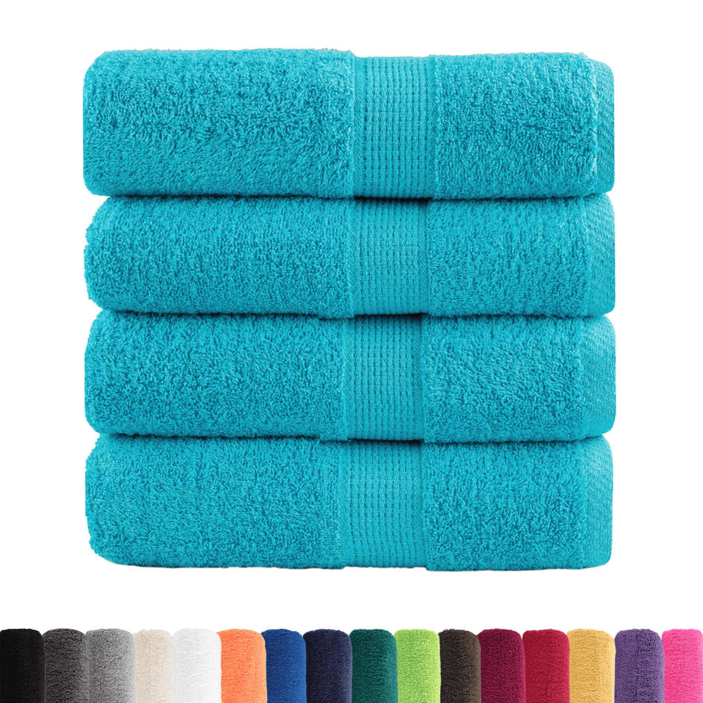 Premium Guest Towels SOLUND 4 pcs Turquoise 30x50 cm 600 gsm