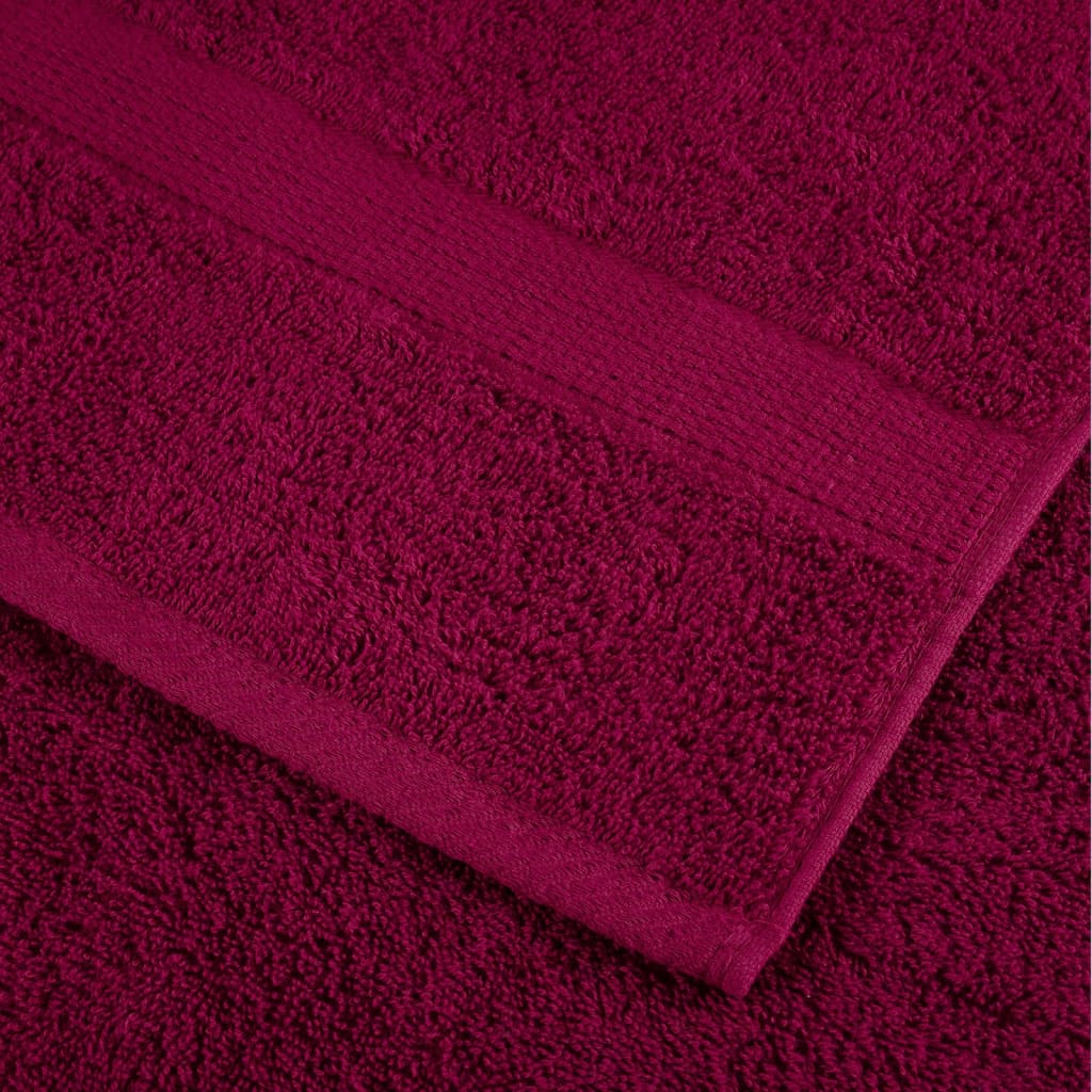 12 Piece Premium Towel Set SOLUND Bordeaux 600 gsm