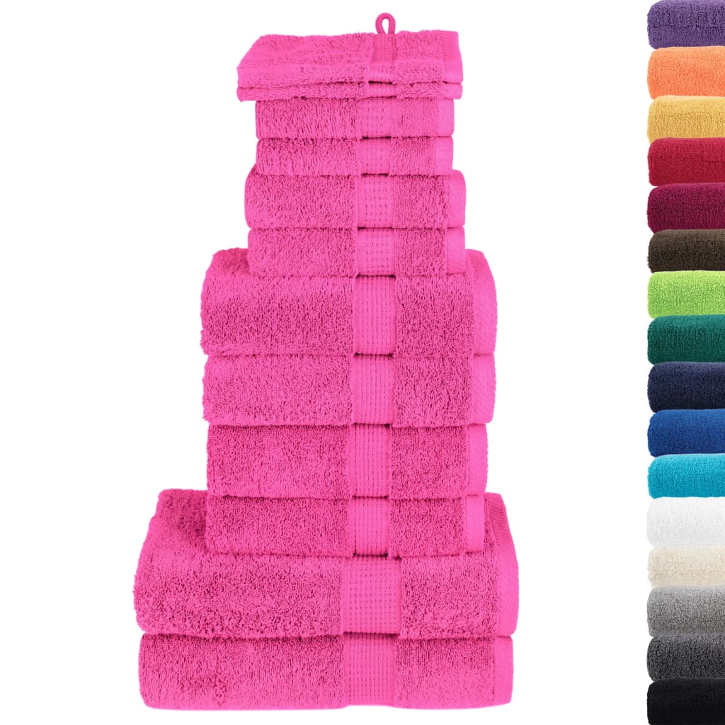 12 Piece Premium Towel Set SOLUND Pink 600 gsm