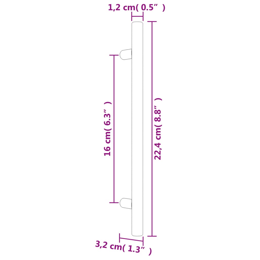 Cabinet Handles 20 pcs Silver 160 mm Stainless Steel