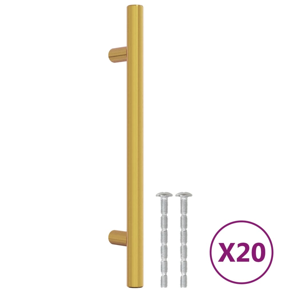 Cabinet Handles 20 pcs Gold 128 mm Stainless Steel