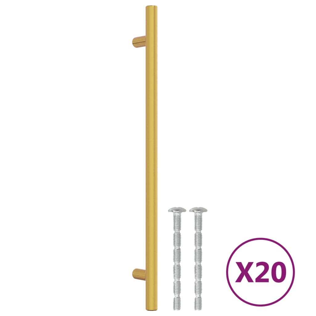 Cabinet Handles 20 pcs Gold 224 mm Stainless Steel