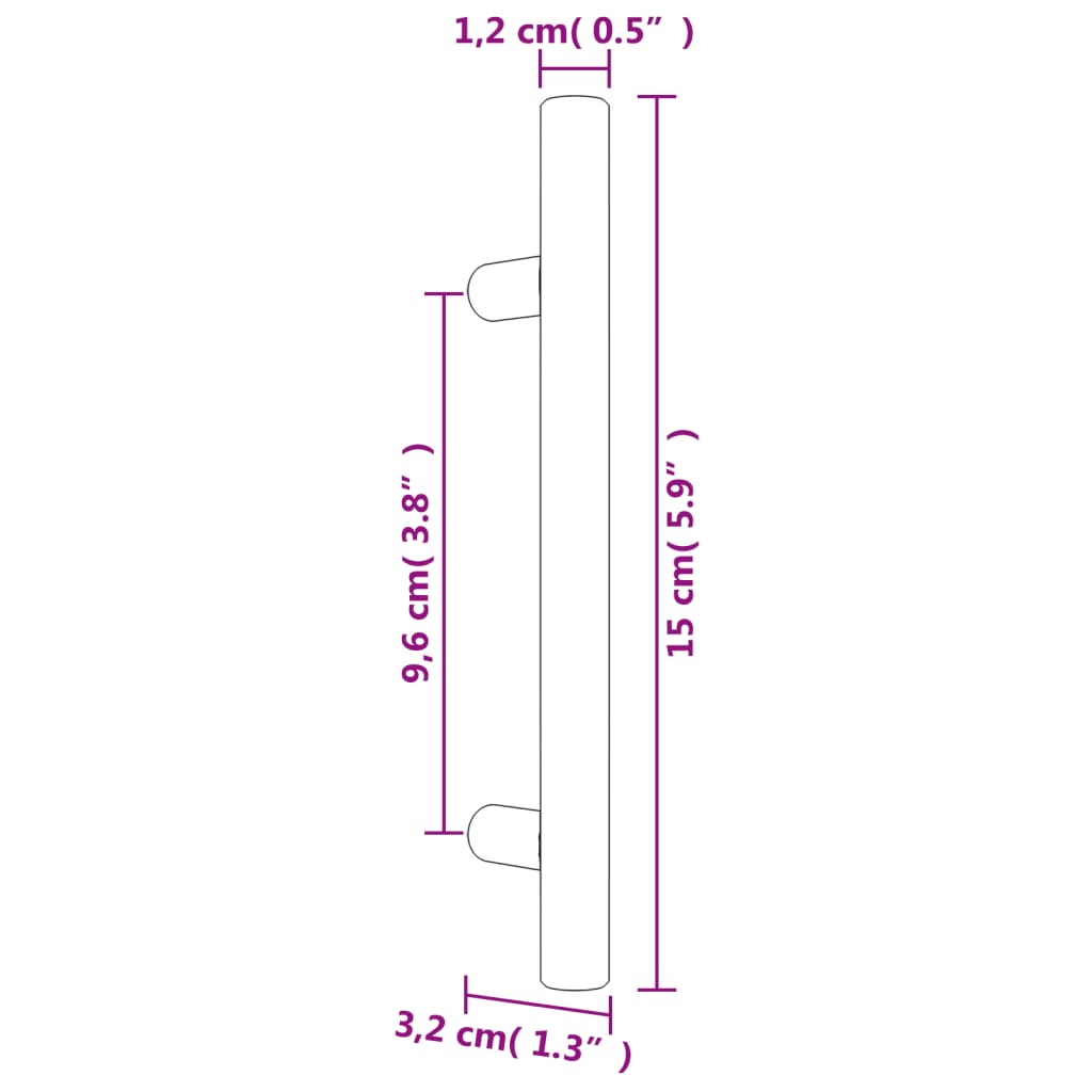 Cabinet Handles 20 pcs Black 96 mm Stainless Steel
