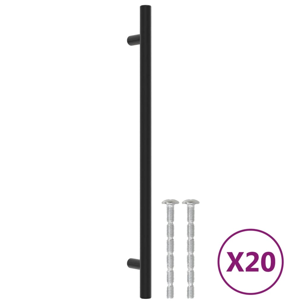 Cabinet Handles 20 pcs Black 224 mm Stainless Steel