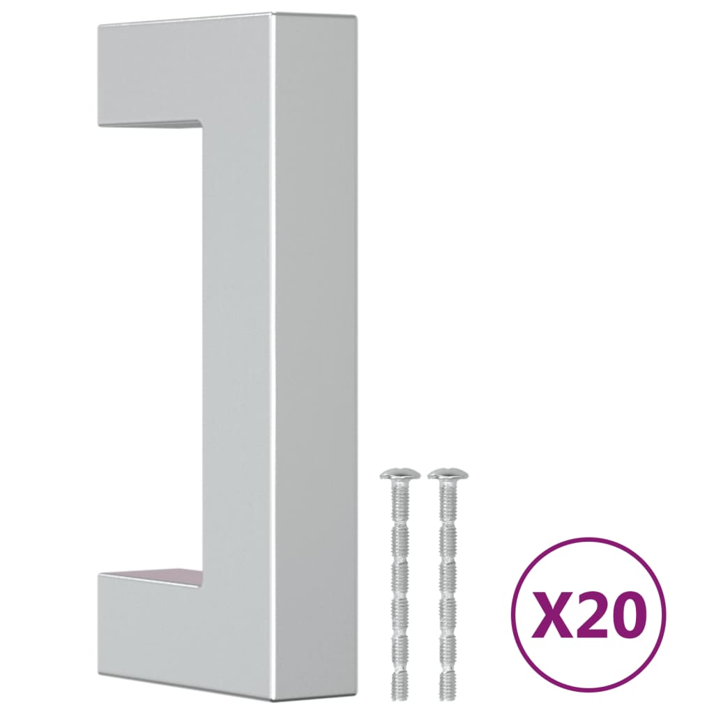Cabinet Handles 20 pcs Silver 64 mm Stainless Steel