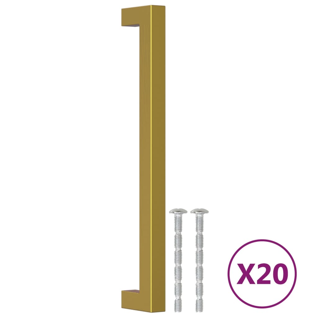 Cabinet Handles 20 pcs Gold 192 mm Stainless Steel