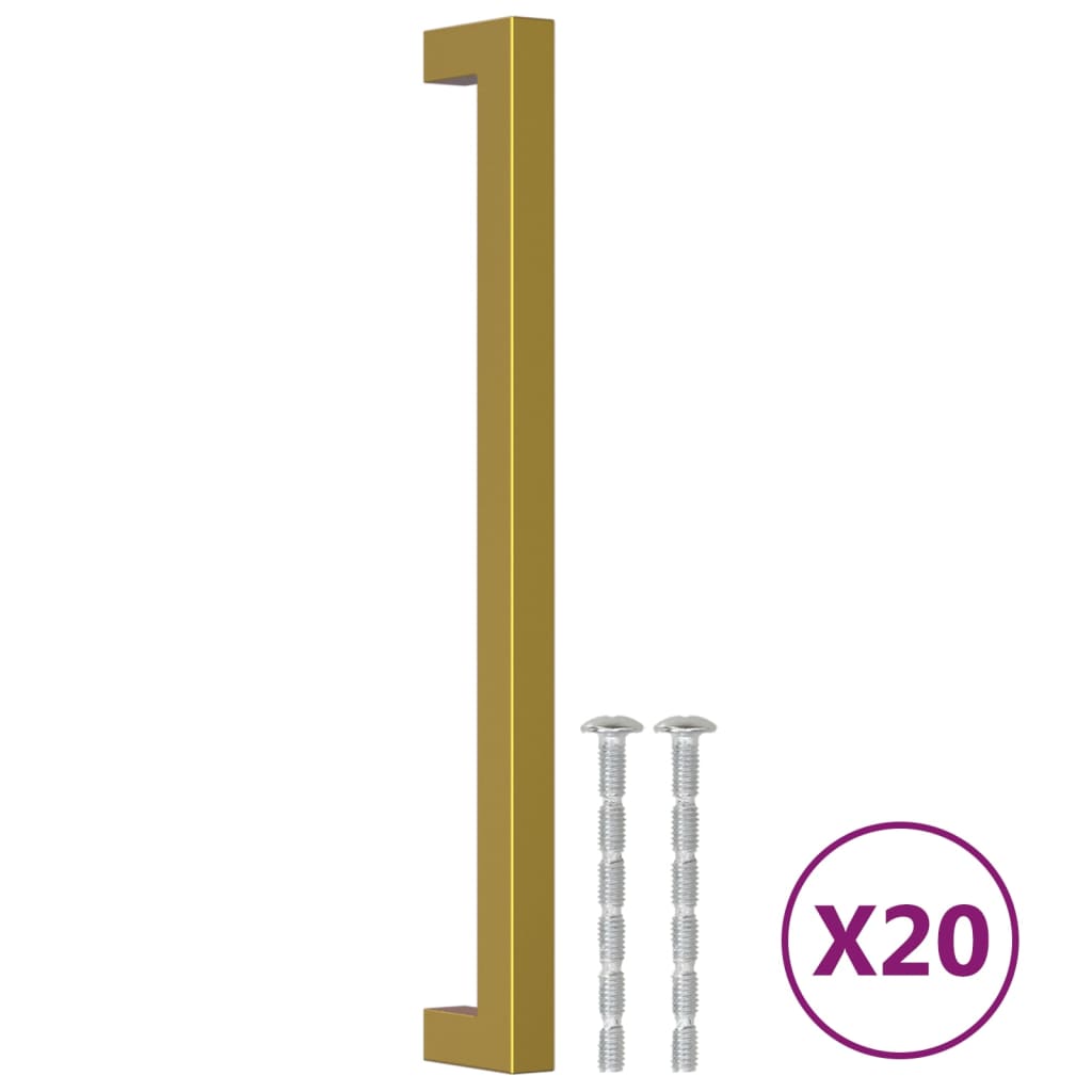 Cabinet Handles 20 pcs Gold 224 mm Stainless Steel