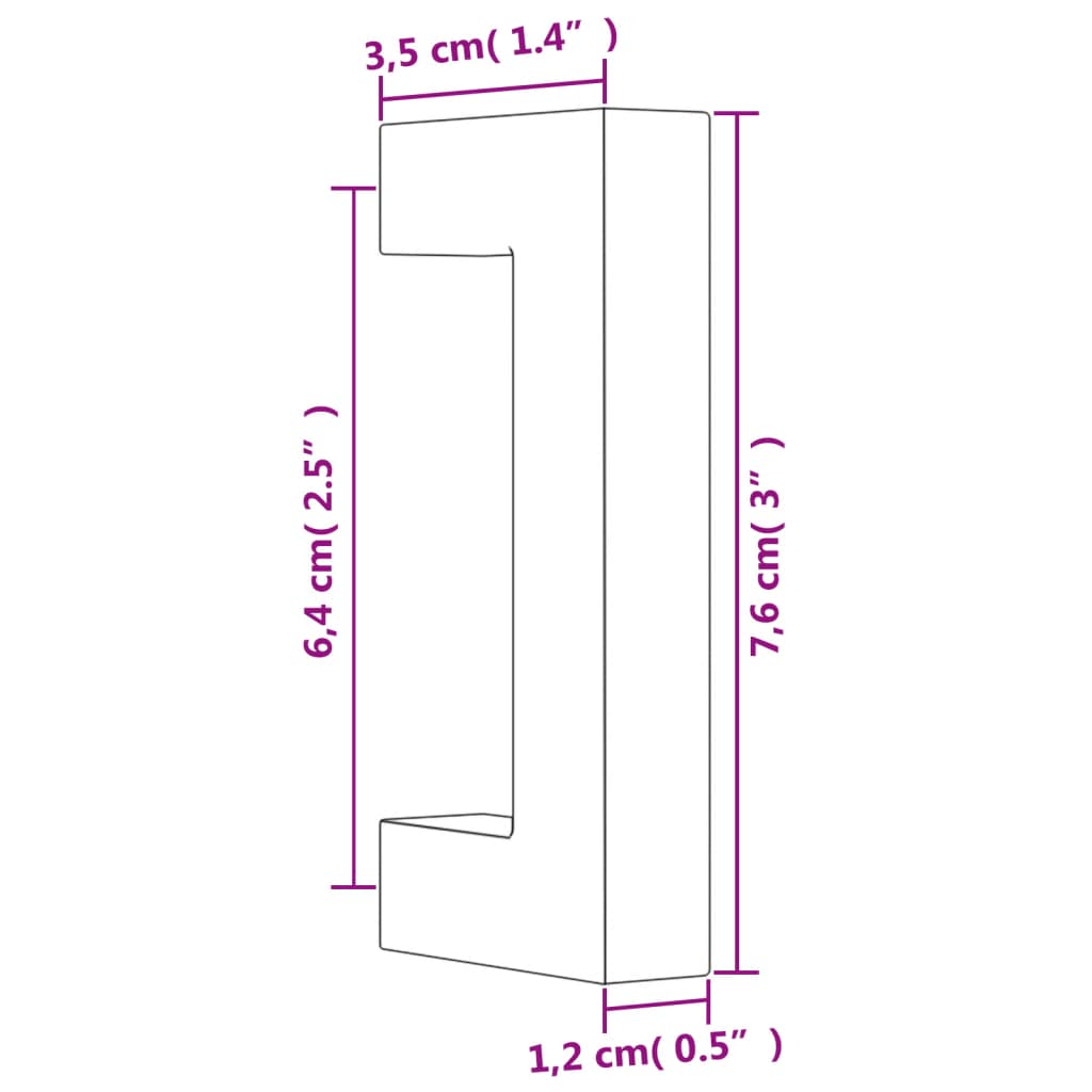 Cabinet Handles 20 pcs Black 64 mm Stainless Steel