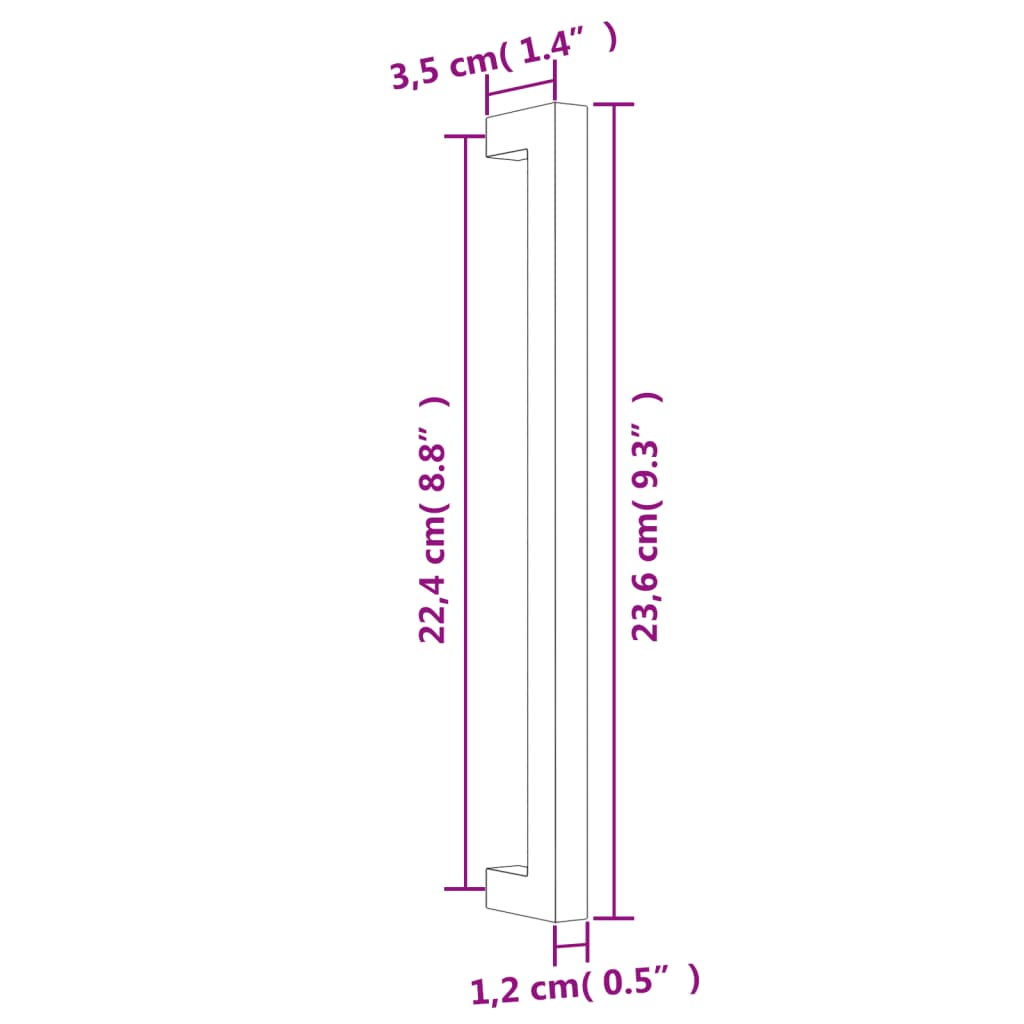 Cabinet Handles 20 pcs Bronze 224 mm Stainless Steel