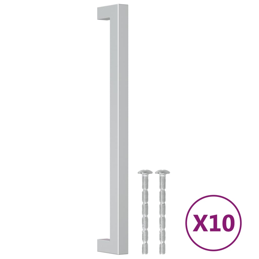 Cabinet Handles 10 pcs Silver 224 mm Stainless Steel