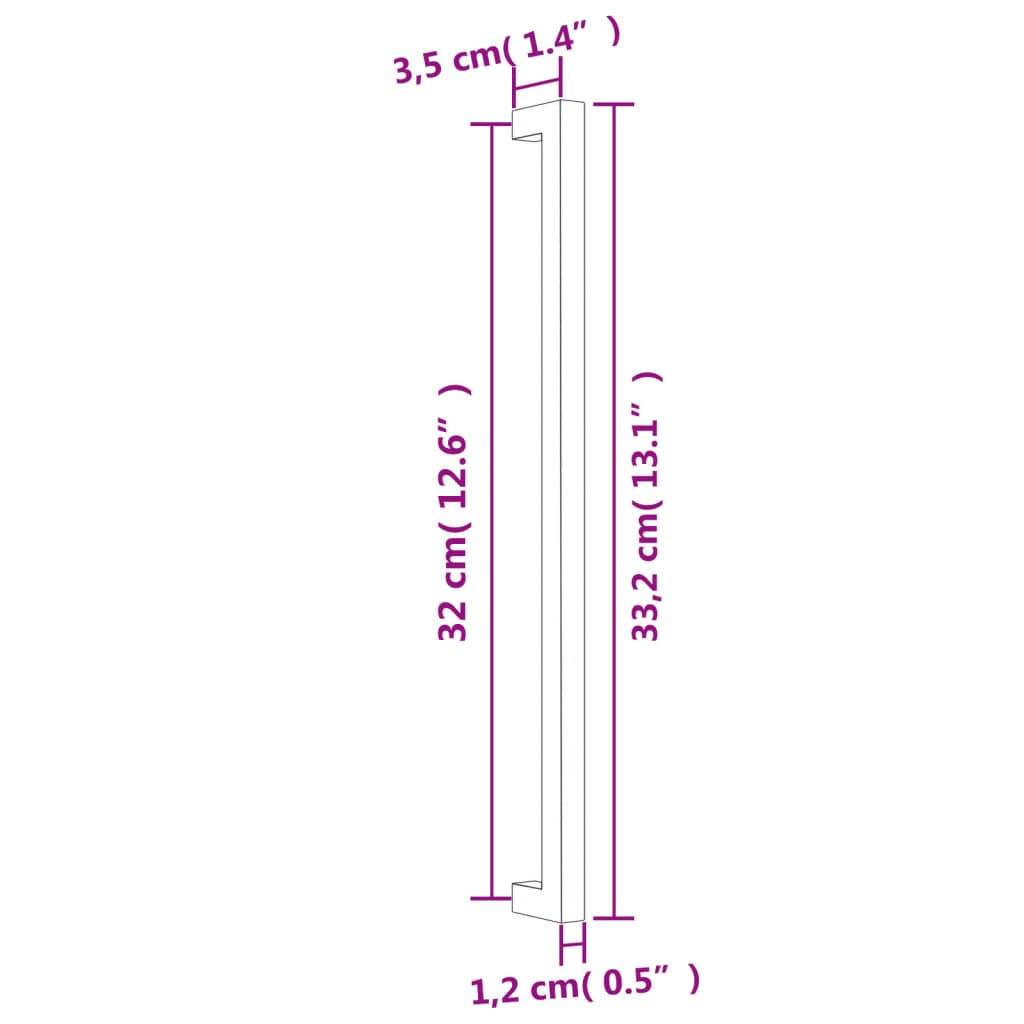 Cabinet Handles 10 pcs Silver 320 mm Stainless Steel