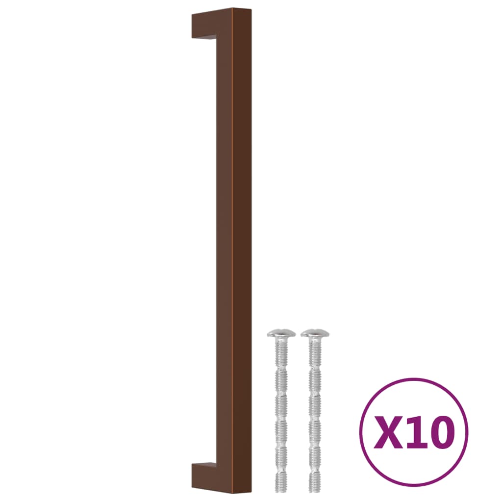 Cabinet Handles 10 pcs Bronze 224 mm Stainless Steel