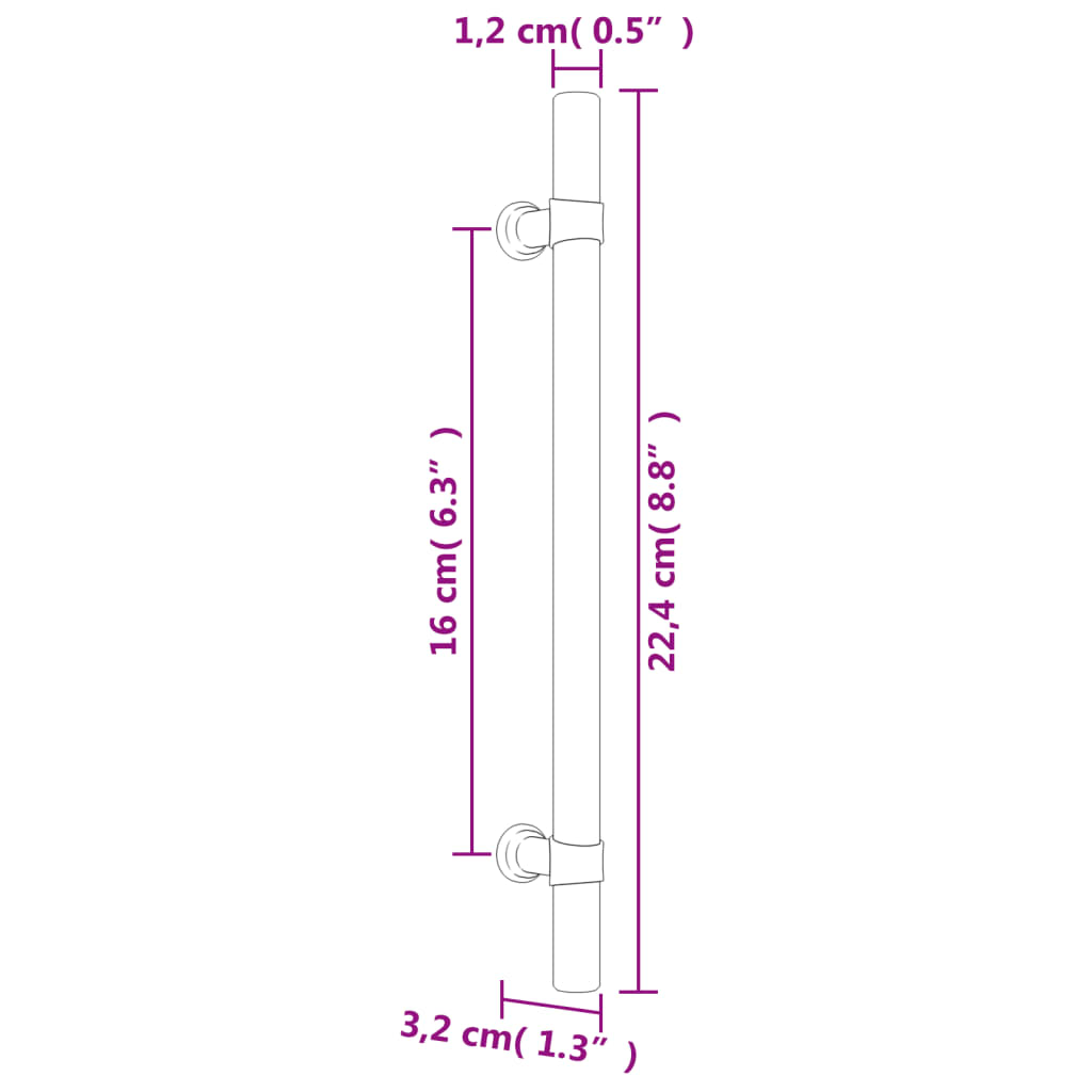 Cabinet Handles 20 pcs Silver 160 mm Stainless Steel