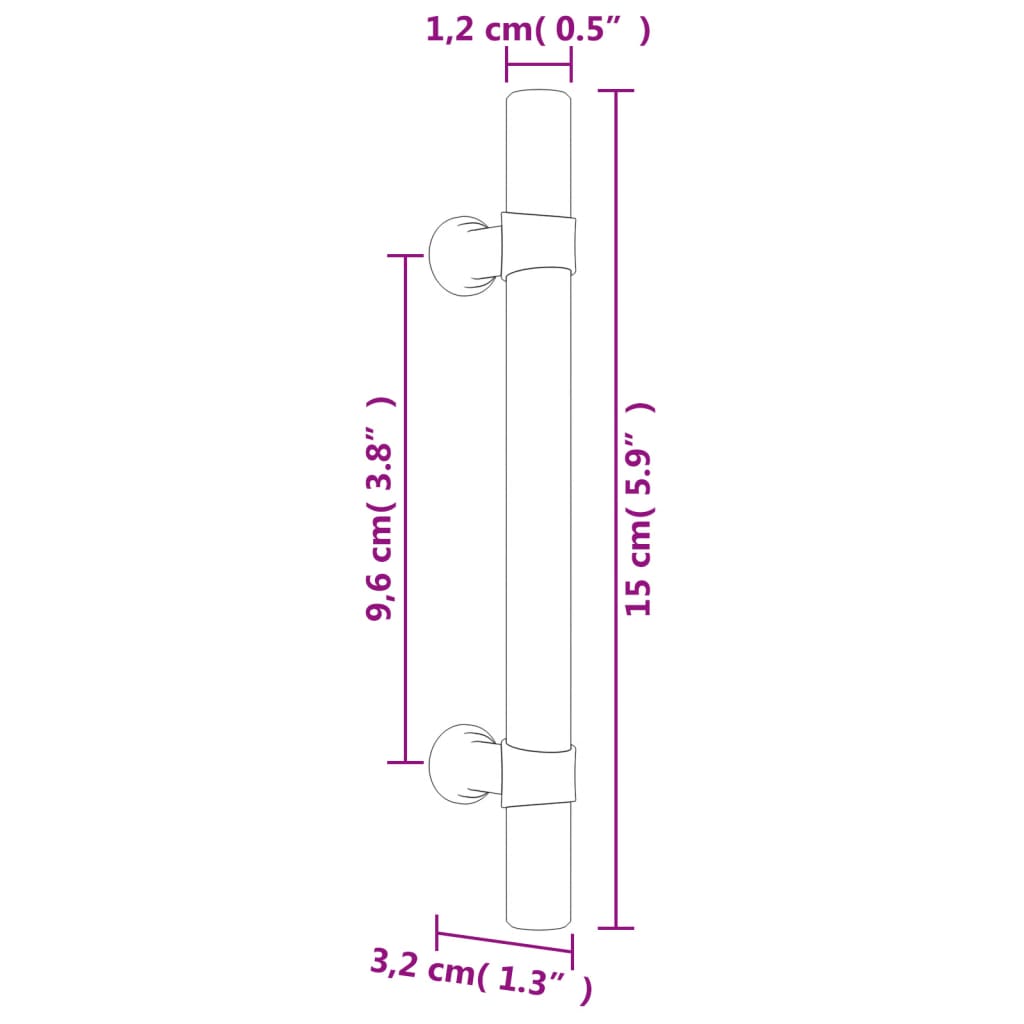 Cabinet Handles 20 pcs Bronze 96 mm Stainless Steel