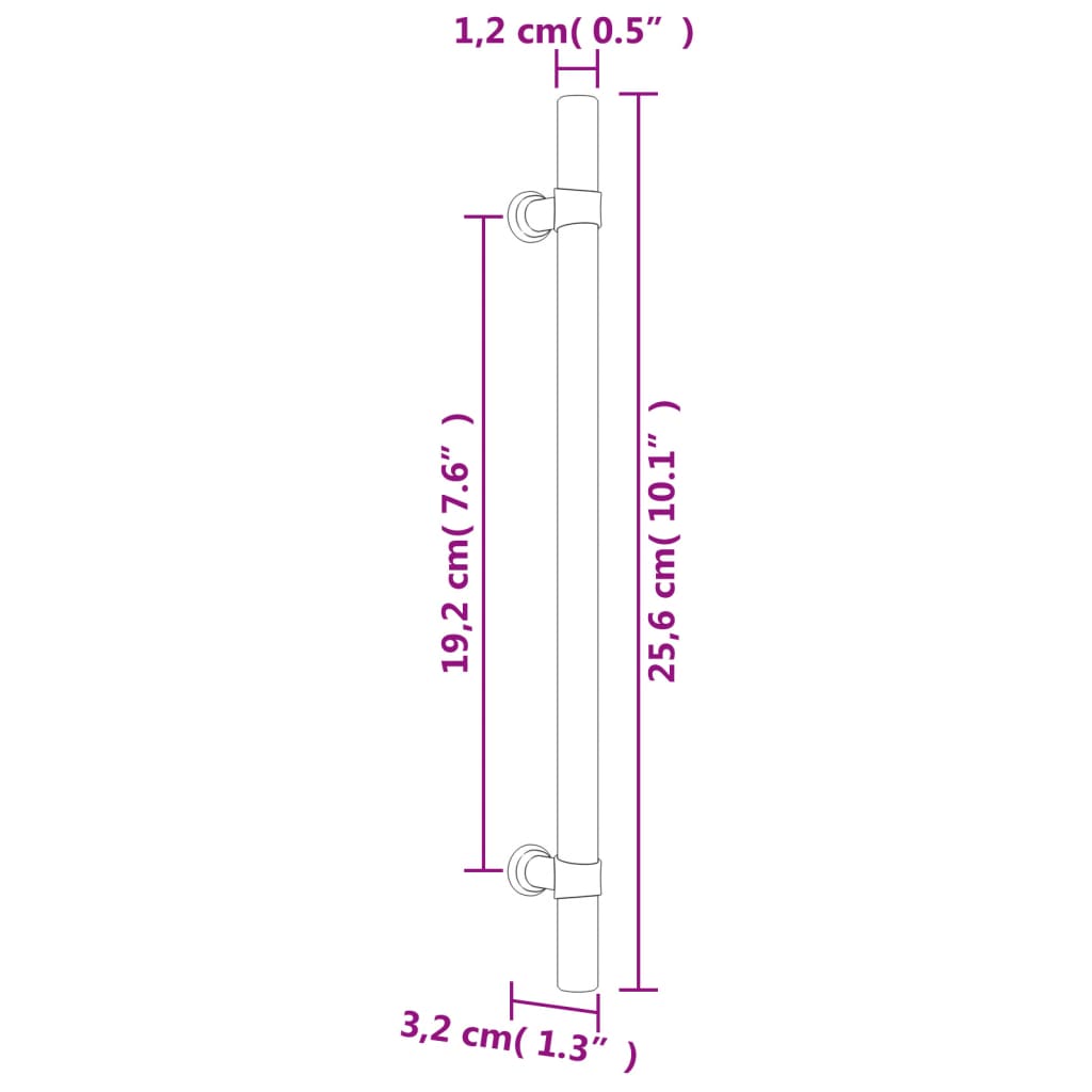Cabinet Handles 10 pcs Bronze 192 mm Stainless Steel