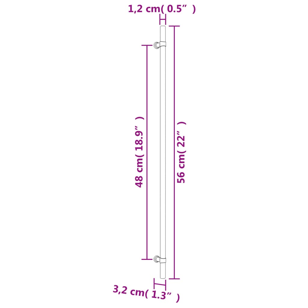 Cabinet Handles 10 pcs Bronze 480 mm Stainless Steel