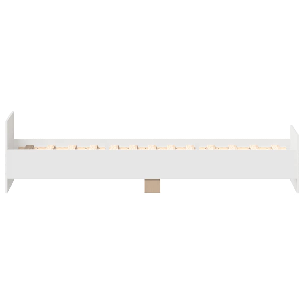 Bed Frame without Mattress White 90x200 cm Engineered Wood
