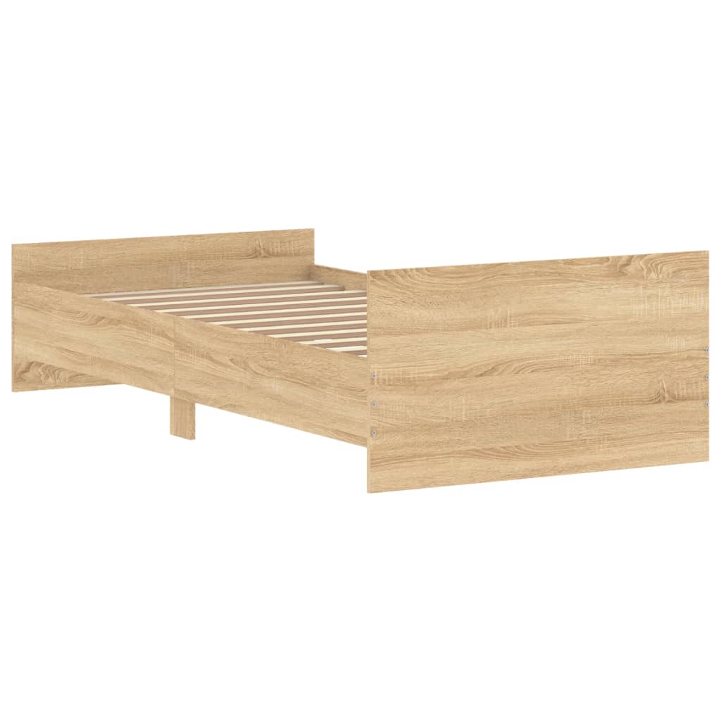 Bed Frame without Mattress Sonoma Oak 90x200 cm Engineered Wood