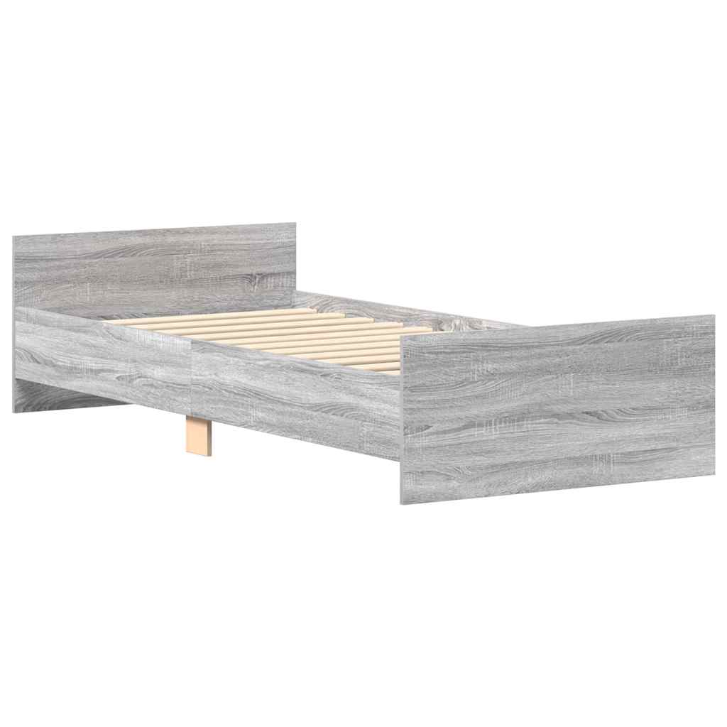 Bed Frame without Mattress Grey Sonoma 100x200 cm Engineered Wood