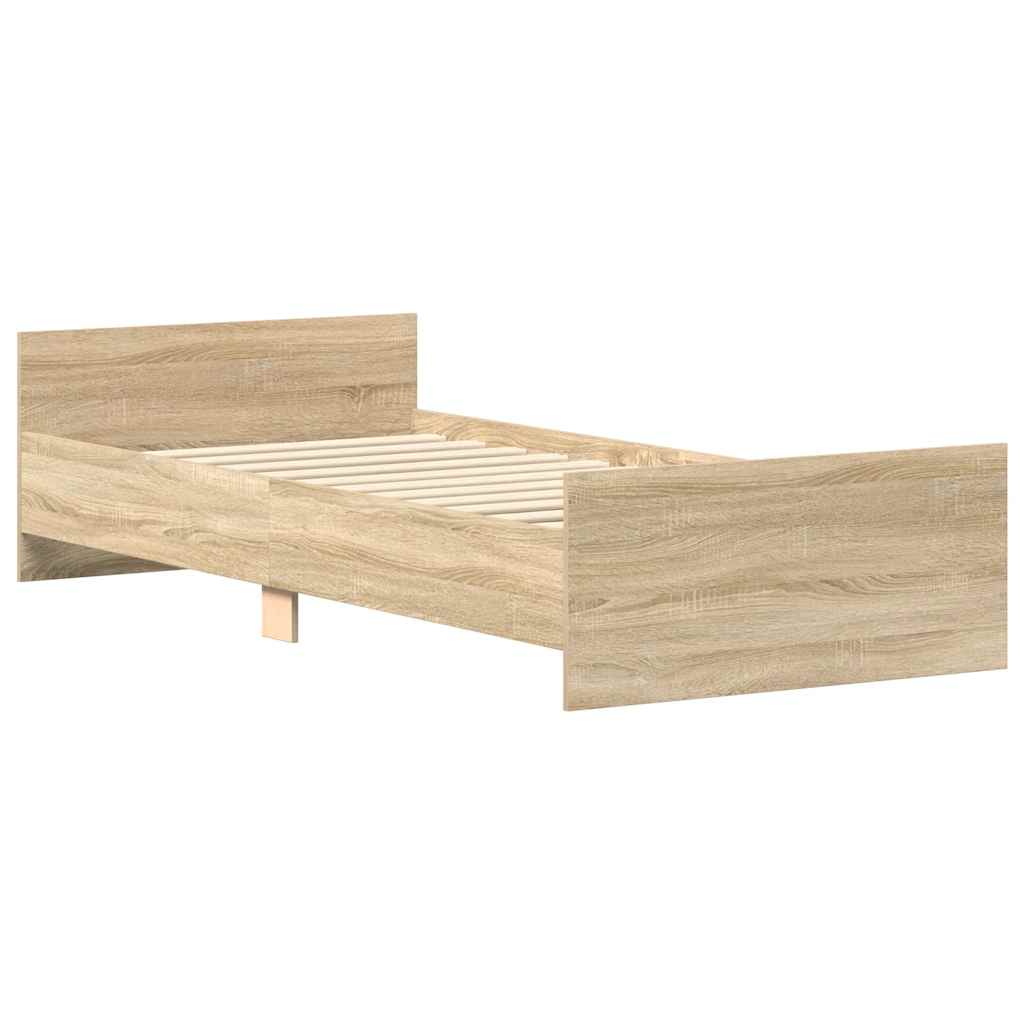 Bed Frame without Mattress Sonoma Oak 90x190 cm Single Engineered Wood