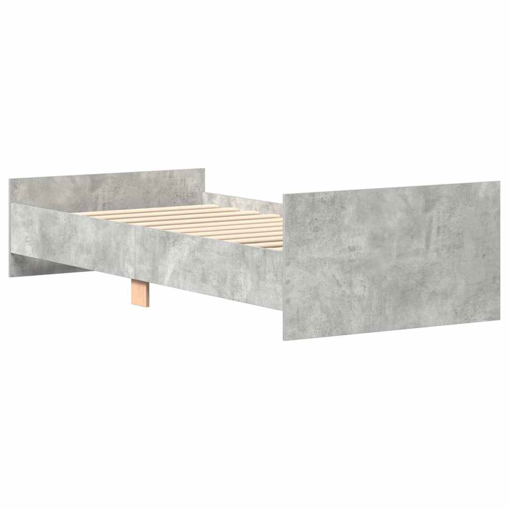 Bed Frame without Mattress Concrete Grey 90x190 cm Single