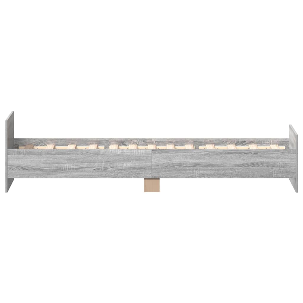 Bed Frame without Mattress Grey Sonoma 90x190 cm Single Engineered Wood