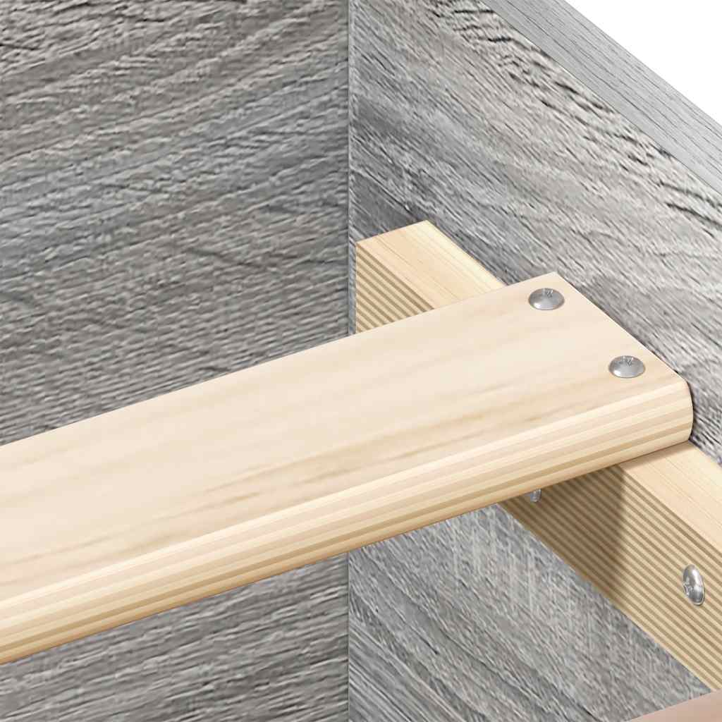 Bed Frame without Mattress Grey Sonoma 90x190 cm Single Engineered Wood
