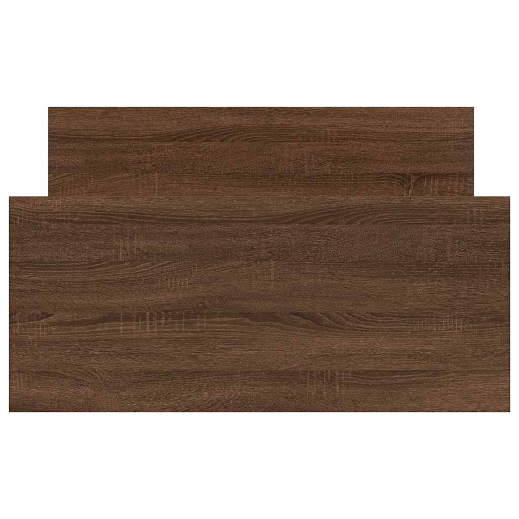 Bed Frame without Mattress Brown Oak 90x190 cm Single Engineered Wood